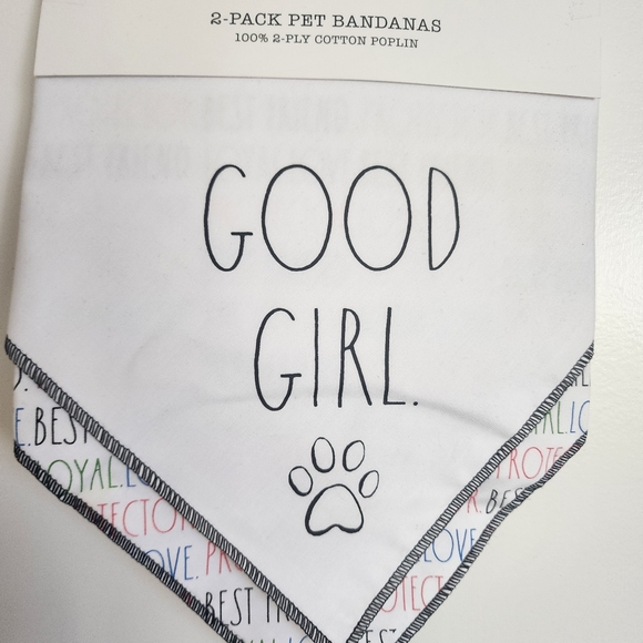 Rae Dunn Good Girl Pet Bandanna 2-Pack S / M - Picture 8 of 10
